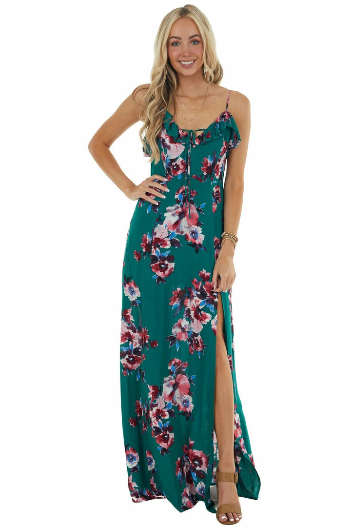 ROKOKO Jungle Green Floral Sleeveless Maxi Dress Dresses 11 ROKOKO Jungle Green Floral Sleeveless Maxi Dress Dresses