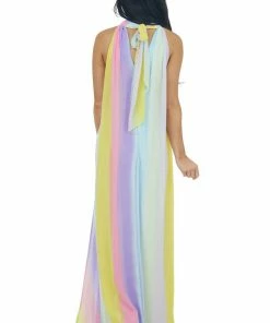 Lime Lush Dresses Multicolor Halter Neck Maxi Dress