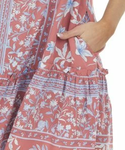 Jodifl Salmon Floral Cap Sleeve Short Dress Dresses
