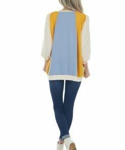 Fantastic Fawn Tops Cornflower Colorblock Raglan Sleeve Top