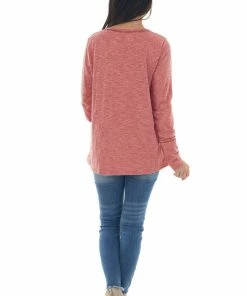 BiBi Melange Ruby Long Sleeve Thumb Hole Knit Top Tops 33 BiBi Melange Ruby Long Sleeve Thumb Hole Knit Top Tops