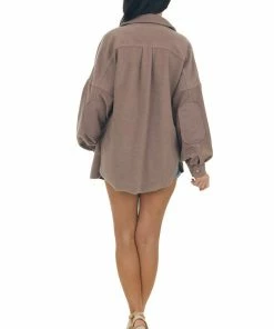 Cezele Tops Coffee Button Up Oversized Shirt Jacket 31 Cezele Tops Coffee Button Up Oversized Shirt Jacket