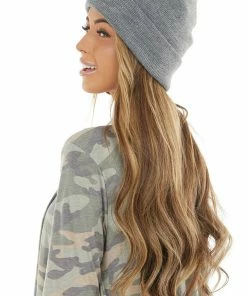 Olive & Pique Accessories Dark Heather Grey Comfy Knit Basic Beanie