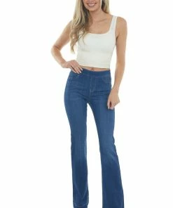 Cello Jeans Dark Wash Super Stretchy Denim Flare Jeggings Bottoms
