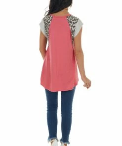 HEIMISH Tops Bright Punch Knit Top With Short Multiprint Raglan Sleeves 29 HEIMISH Tops Bright Punch Knit Top With Short Multiprint Raglan Sleeves