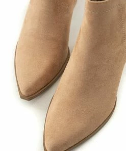 FORTUNE DYNAMIC Rich Latte Zip Up Booties With Chain Detail