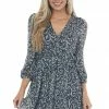 Umgee Dresses Black And Ivory Floral Long Sleeve Woven Dress 2 Umgee Dresses Black And Ivory Floral Long Sleeve Woven Dress