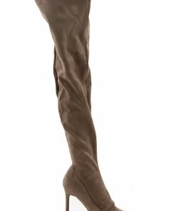 CJ Shoes Coffee Suede Stiletto Heel Thigh High Boots 19 CJ Shoes Coffee Suede Stiletto Heel Thigh High Boots