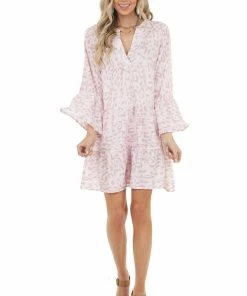 Shiying Fashion Blush Leopard Print Tiered Short Swing Dress Dresses 27 Shiying Fashion Blush Leopard Print Tiered Short Swing Dress Dresses