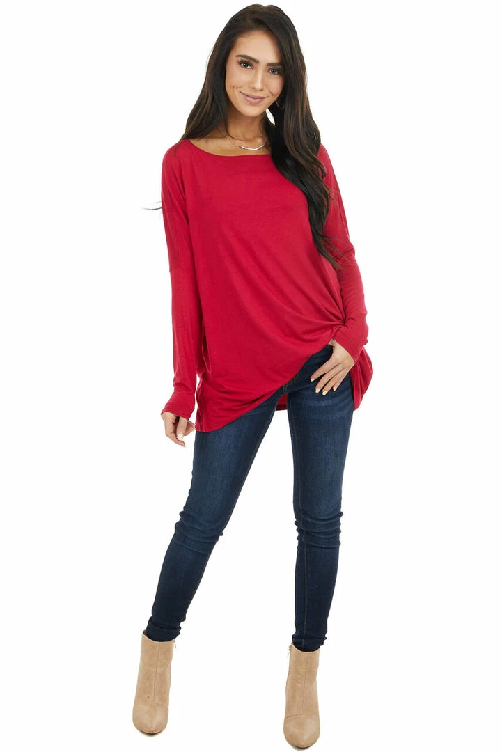 FSL APPAREL Ruby Long Sleeve Stretchy Knit Top With Boat Neckline Tops 13 FSL APPAREL Ruby Long Sleeve Stretchy Knit Top With Boat Neckline Tops