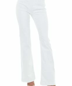 Cello Jeans Bottoms White Denim Flare Jeggings