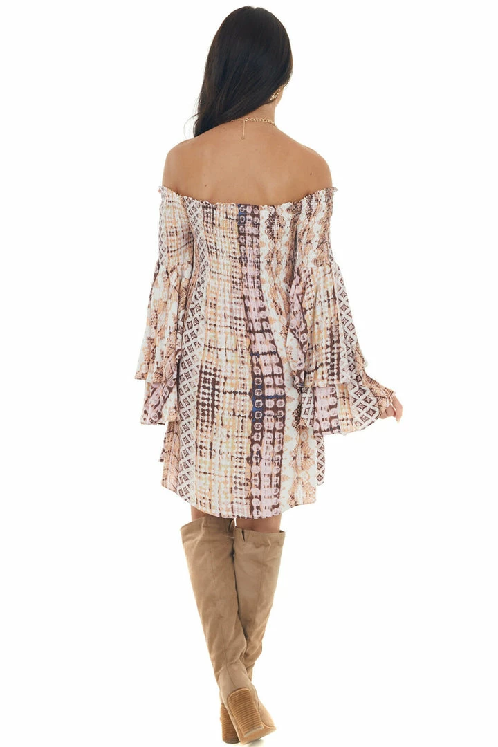 Illa Illa Blush Abstract Print Off Shoulder Mini Dress Dresses 15 Illa Illa Blush Abstract Print Off Shoulder Mini Dress Dresses