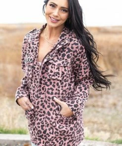 Lime Lush Outerwear Dusty Rose Leopard Print Denim Jacket With Pockets 15 Lime Lush Outerwear Dusty Rose Leopard Print Denim Jacket With Pockets