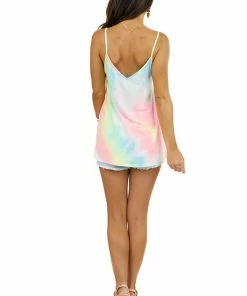 BiBi Bright Multicolor Tie Dye Print Super Soft Sleeveless Top