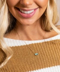 Urbanista Accessories Gold Chain Necklace With Aqua Semicircle Pendant 13 Urbanista Accessories Gold Chain Necklace With Aqua Semicircle Pendant