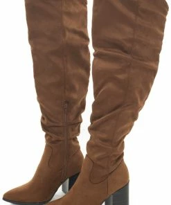 JP ORIGINAL CORP Shoes Sepia Faux Suede Pointed Toe Slouchy Boots