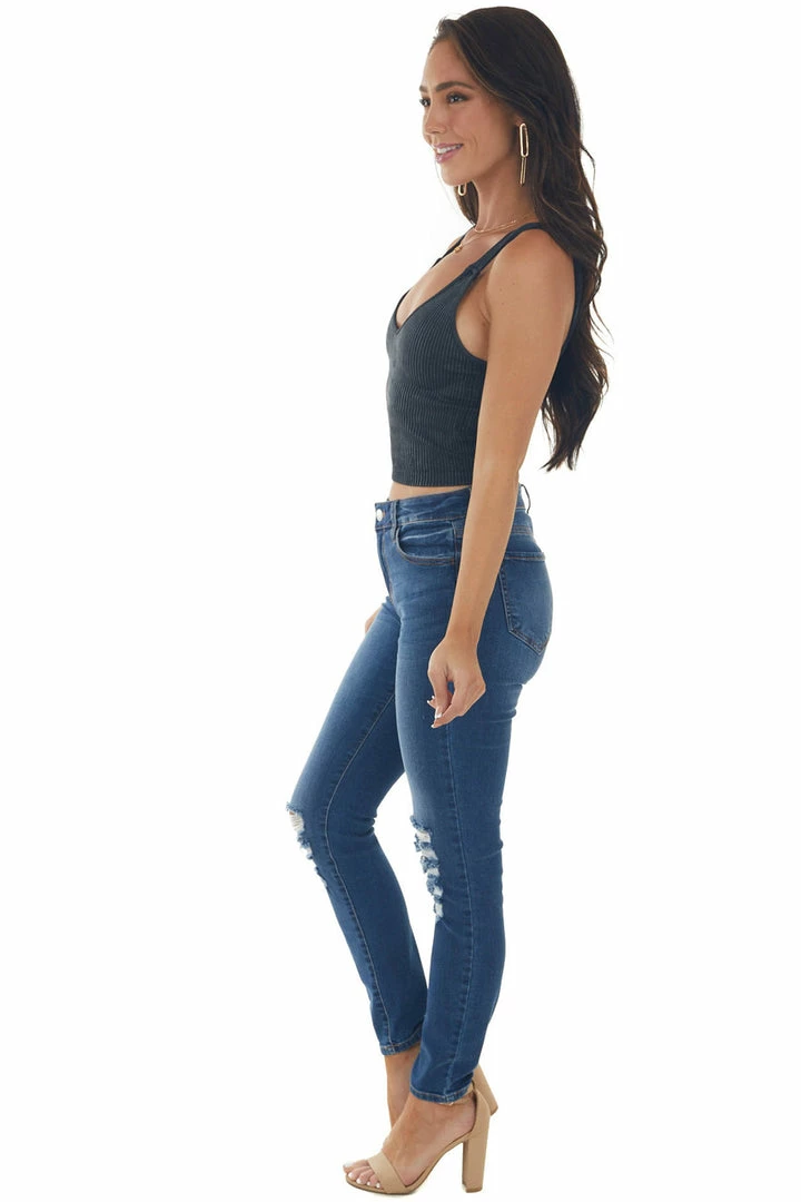 Wishlist Accessories Charcoal Mineral Wash Ribbed Padded Bralette 6 Wishlist Accessories Charcoal Mineral Wash Ribbed Padded Bralette