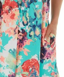 HEIMISH Seafoam Neon Floral Sleeveless Swing Dress