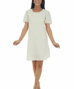 Very J Cream Textured Metallic Threaded Shift Dress Dresses 29 Very J Cream Textured Metallic Threaded Shift Dress Dresses