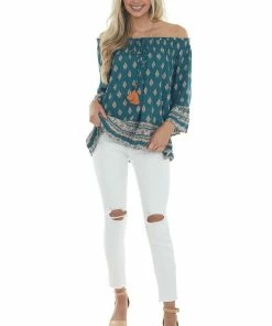 Nostalgia Pine Green Floral Print Blouse With Tie Detail