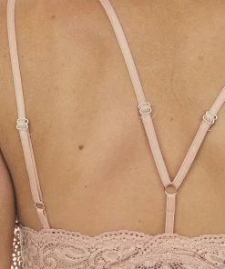 Easel Hazy Peach Floral Lace Double Strap Bralette 20 Easel Hazy Peach Floral Lace Double Strap Bralette