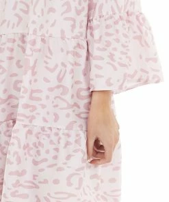 Shiying Fashion Blush Leopard Print Tiered Short Swing Dress Dresses 32 Shiying Fashion Blush Leopard Print Tiered Short Swing Dress Dresses