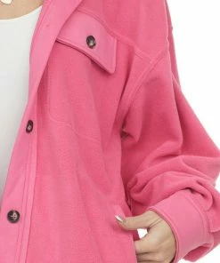 BiBi Watermelon Soft Oversized Button Shirt Jacket Tops