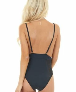 Beach Joy Bikini Accessories Black One Piece Swimsuit With Mesh Details 26 Beach Joy Bikini Accessories Black One Piece Swimsuit With Mesh Details