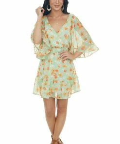 Peach Love Dresses Pistachio And Floral Print Mini Dress 13 Peach Love Dresses Pistachio And Floral Print Mini Dress