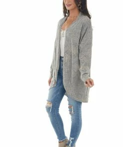 Now N Forever Stone And Peach Abstract Print Knit Cardigan Tops 12 Now N Forever Stone And Peach Abstract Print Knit Cardigan Tops