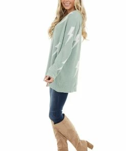 BiBi Sage Super Soft Knit Sweater With Lightning Bolt Print