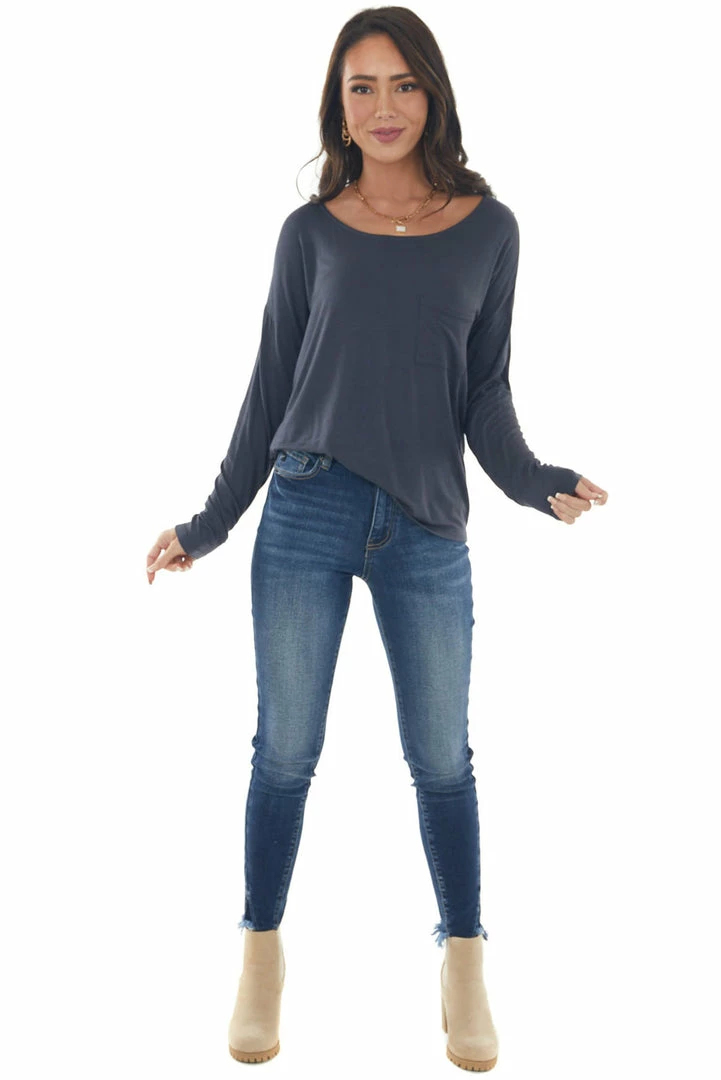 HYFVE Charcoal Drop Shoulder Chest Pocket Top 12 HYFVE Charcoal Drop Shoulder Chest Pocket Top