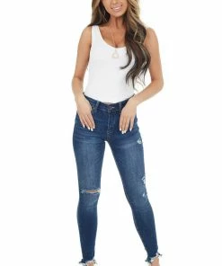 Special A Medium Wash Mid Rise Skinny Jean With Distressed Details Bottoms 18 Special A Medium Wash Mid Rise Skinny Jean With Distressed Details Bottoms