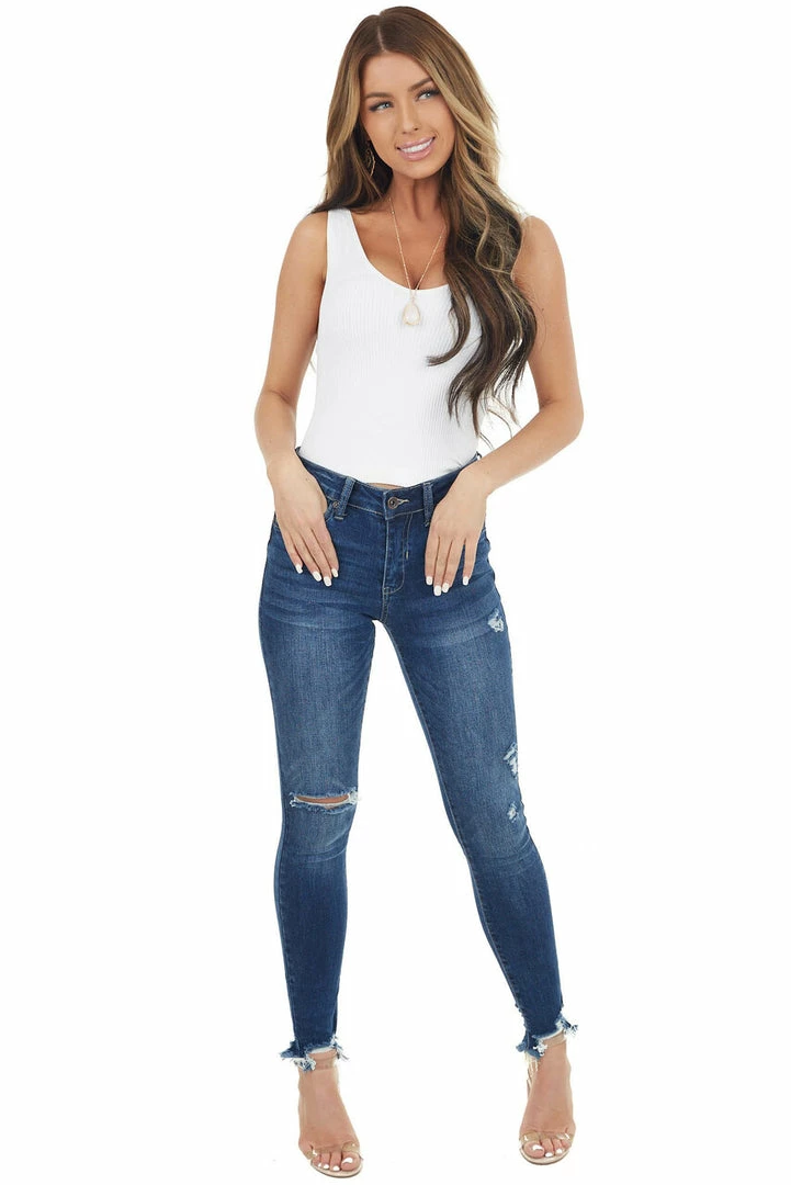 Special A Medium Wash Mid Rise Skinny Jean With Distressed Details Bottoms 9 Special A Medium Wash Mid Rise Skinny Jean With Distressed Details Bottoms