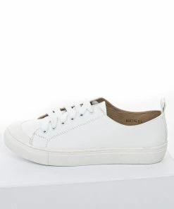 CCOCCI Ivory Faux Leather Sneakers With White Laces And Rubber Sole
