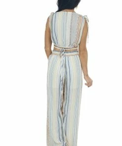 Illa Illa Tops Ivory Striped Woven Crop Top And Pants Set 14 Illa Illa Tops Ivory Striped Woven Crop Top And Pants Set
