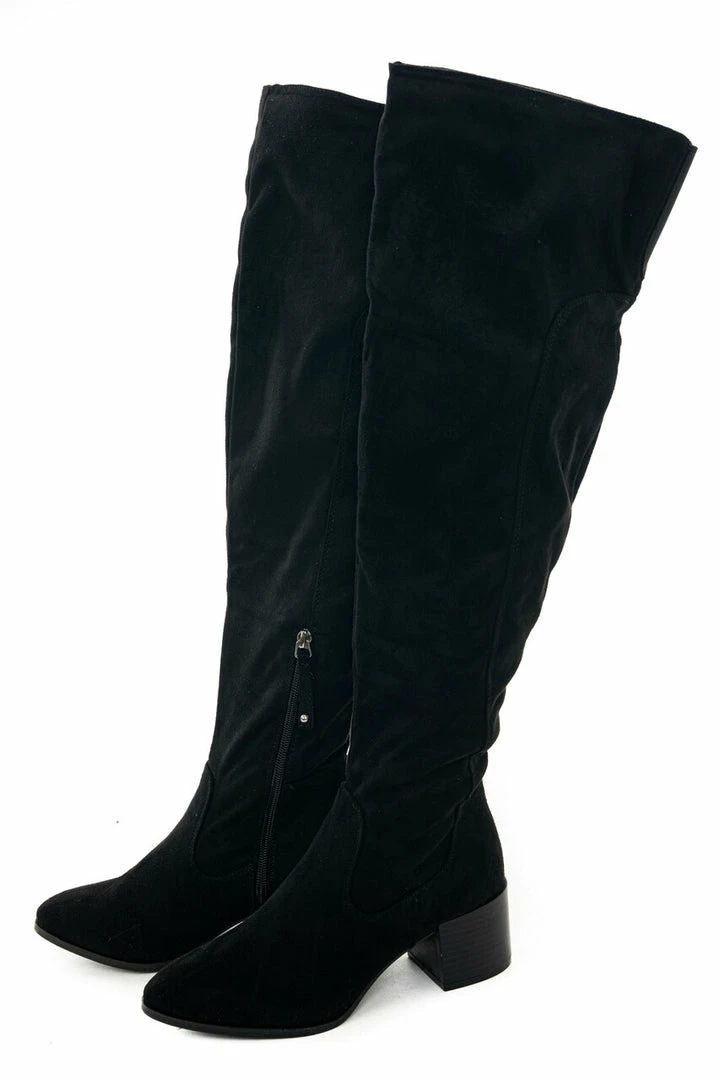 Legend Footwear Black Knee Length Boots With Heels 7 Legend Footwear Black Knee Length Boots With Heels