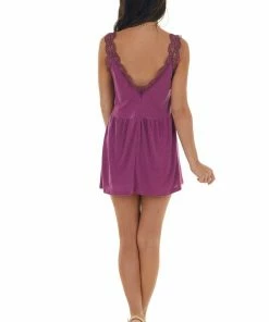 BiBi Tops Plum Melange Lace Trim Babydoll Knit Tank Top 12 BiBi Tops Plum Melange Lace Trim Babydoll Knit Tank Top