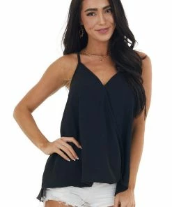 143 Story Black Surplice Wrap Sleeveless Camisole Tops 26 143 Story Black Surplice Wrap Sleeveless Camisole Tops