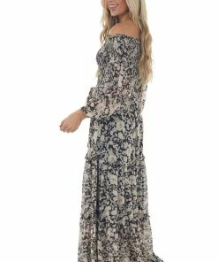 Flying Tomato Black Floral Print Off Shoulder Maxi Dress Dresses 29 Flying Tomato Black Floral Print Off Shoulder Maxi Dress Dresses