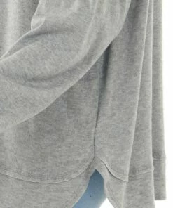 Jodifl Tops Heathered Grey Soft Long Sleeve Curved Hem Top
