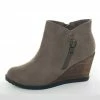 Brand Headquarters Taupe Wedge Heel Booties With Zipper Detail Shoes