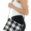 Urbanista Black Buffalo Plaid Clutch Purse With Tassel 1 Urbanista Black Buffalo Plaid Clutch Purse With Tassel
