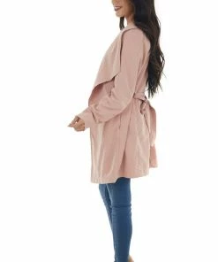 Style Melody Tea Rose Soft Lightweight Woven Trench Coat 32 Style Melody Tea Rose Soft Lightweight Woven Trench Coat