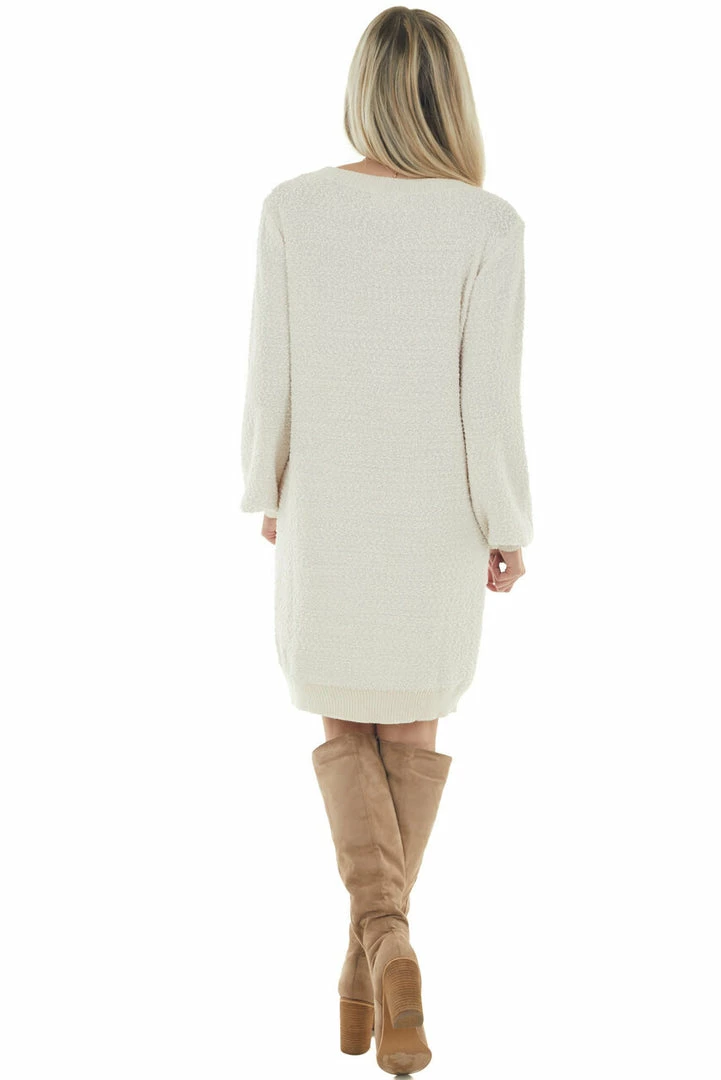 Umgee Champagne Long Sleeve Knit Short Sweater Dress Dresses 14 Umgee Champagne Long Sleeve Knit Short Sweater Dress Dresses