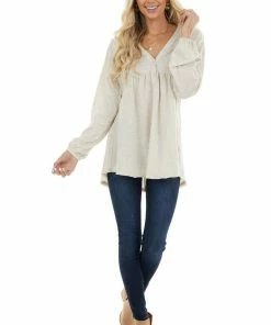 Umgee Heathered Oatmeal Oversized Top With Rainbow Speckles 33 Umgee Heathered Oatmeal Oversized Top With Rainbow Speckles