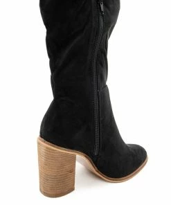 CCOCCI Black Faux Suede Tall Heeled Boots