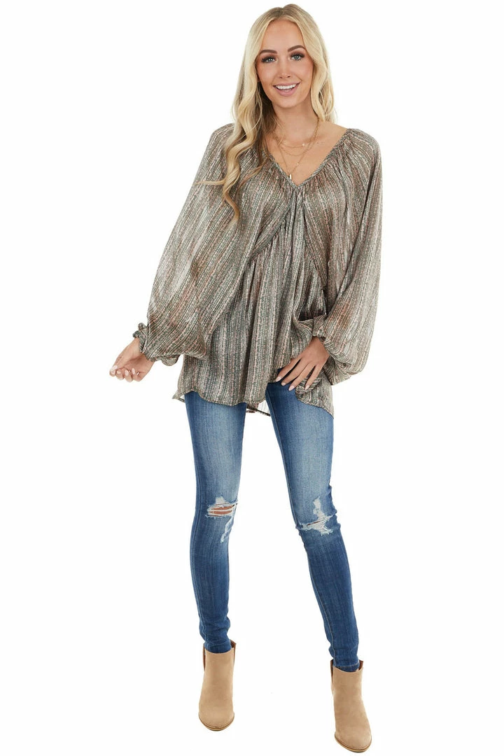 BucketList Forest Green Floral Print Long Puff Sleeve Babydoll Top 17 BucketList Forest Green Floral Print Long Puff Sleeve Babydoll Top