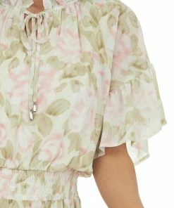 Entro Pistachio Floral Print Ruffle Woven Mini Dress Dresses 27 Entro Pistachio Floral Print Ruffle Woven Mini Dress Dresses