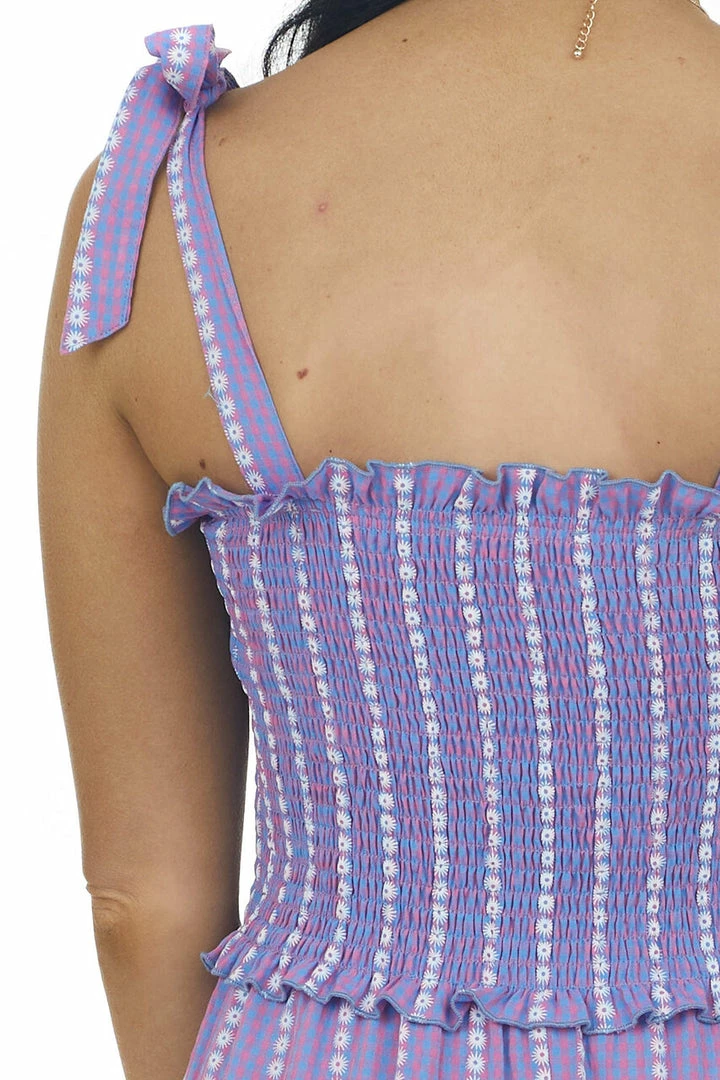 Staccato Dresses Azure And Punch Gingham Smocked Maxi Dress 9 Staccato Dresses Azure And Punch Gingham Smocked Maxi Dress